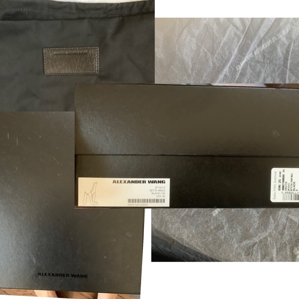 ✅ PRICE FIRM NEW Alexander Wang $495 Amazing Bette Black Leather Mules 39 8-8 ½ - Picture 7 of 11